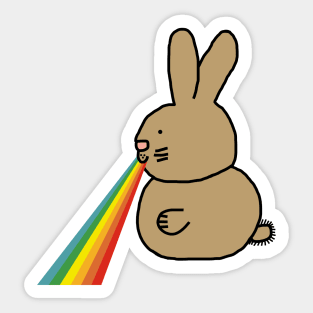 Animals with Rainbow Puke Bunny Rabbit Sticker